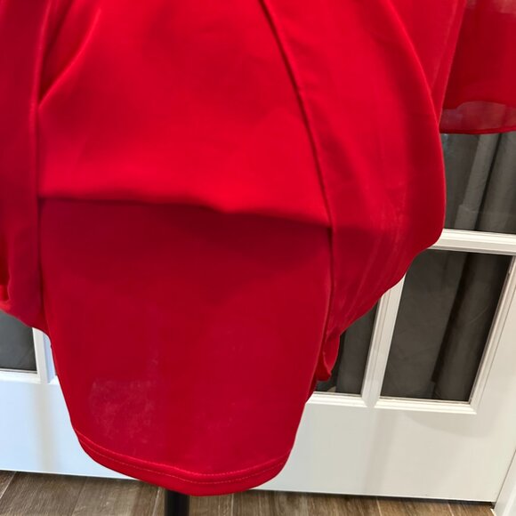 Aakaa Red V-neck Dress NWT - Picture 5 of 13